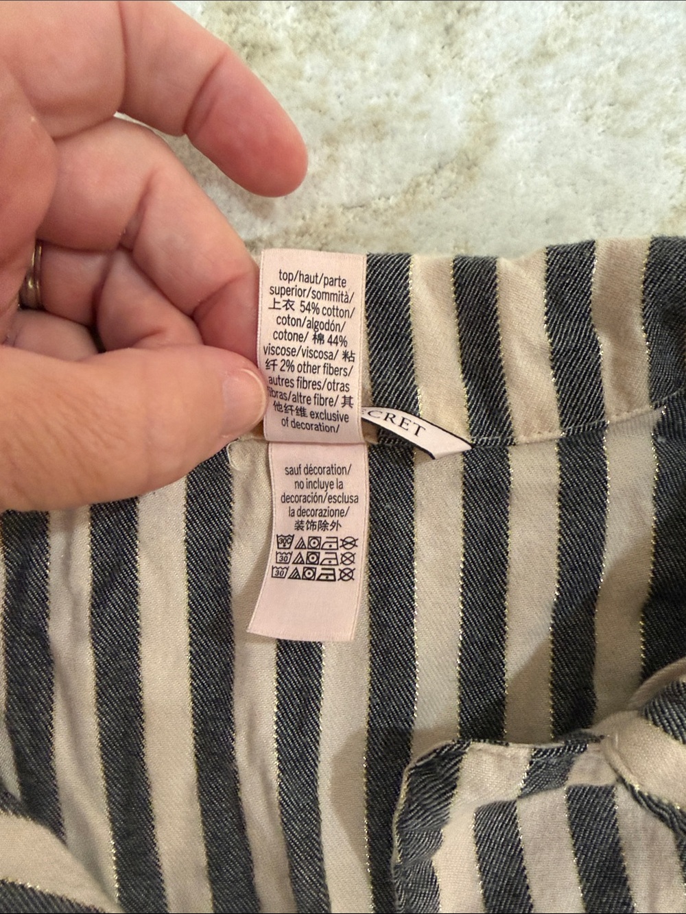 Victoria's Secret Pink & Black Striped Short Sleeve Pajama Set - Picture 3 of 6